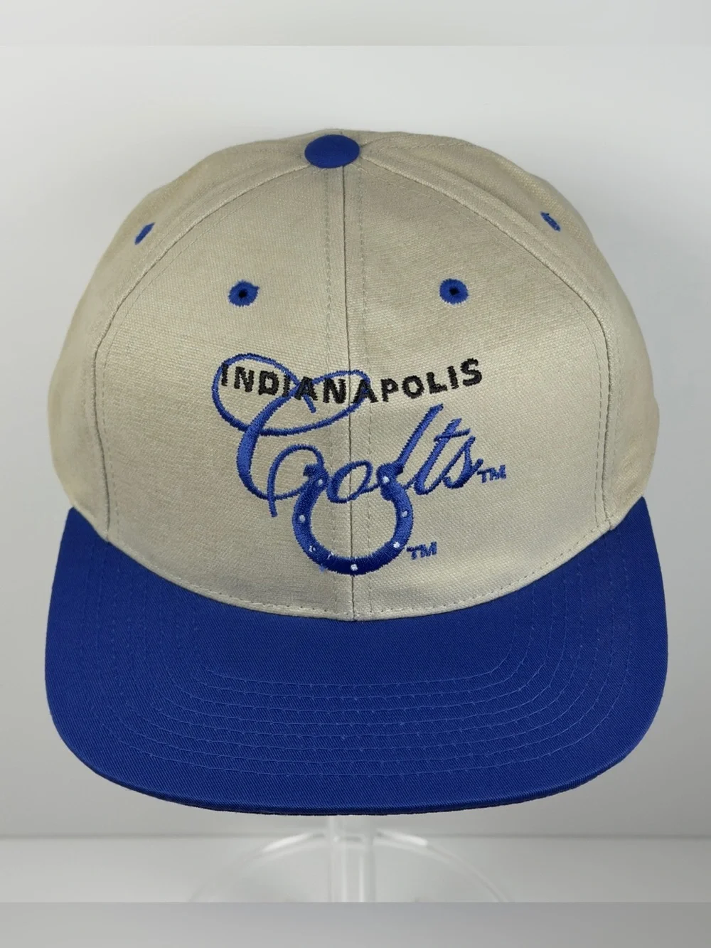 Indianapolis Colts Drew Pearson Script Strapback Hat Vintage 90s NFL NWOT